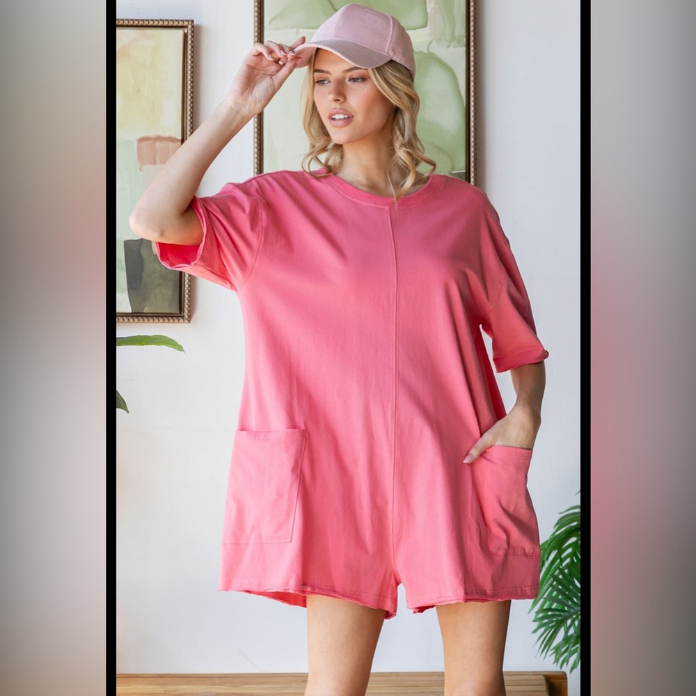 Women's Pink Casual Romper